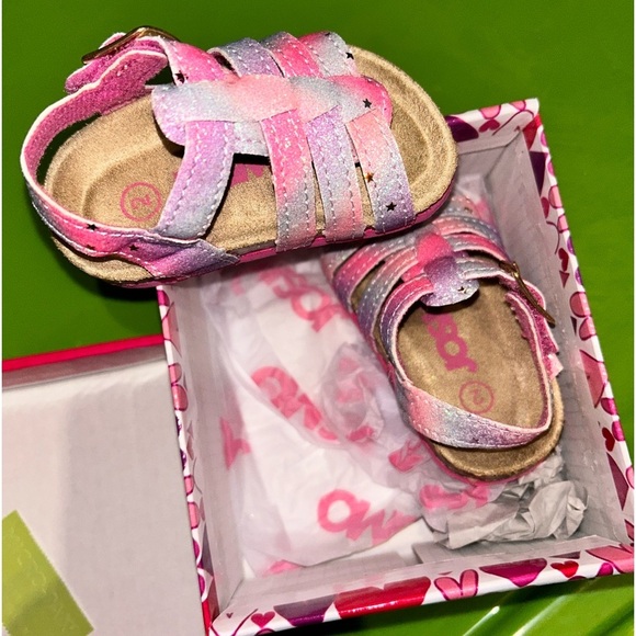 Infant Size 2 Rainbow Pastel Sandals - Picture 1 of 2